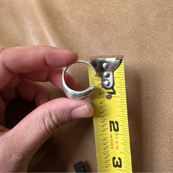 Brass hand ring adjustable silver layer stack festival summer glam boho indie - Picture 7 of 7